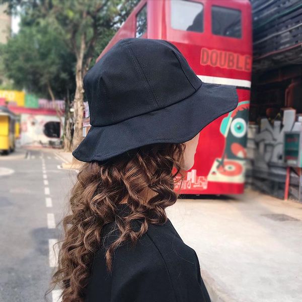 

wide brim hats spring summer women bucket hat sun protection lady cotton fisherman panama outdoor cap beach travel sa658, Blue;gray