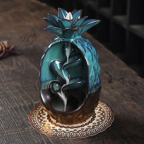 

fragrance lamps small incense burner backflow lotus ceramic smoke fountain indoor waterfall zen incensario home decoration yd50xl