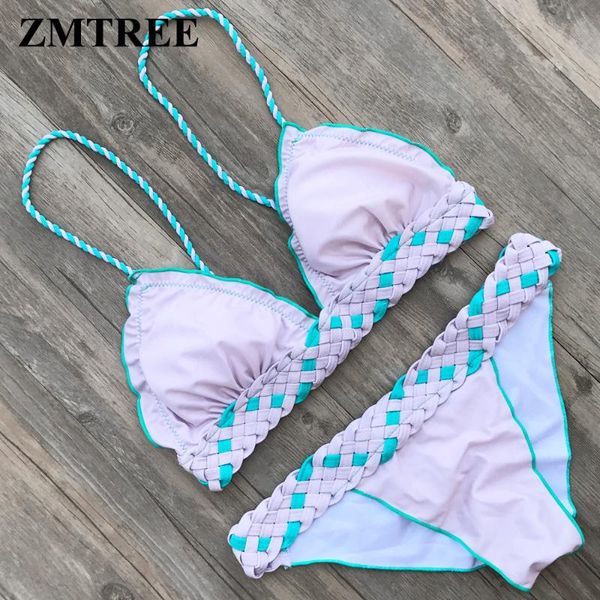 ZMTREE Häkeln Bikinis Set Micro Frauen Bikini Tanga Badeanzug Sommer Sexy Badeanzug Dreieck Strand Tragen 2021