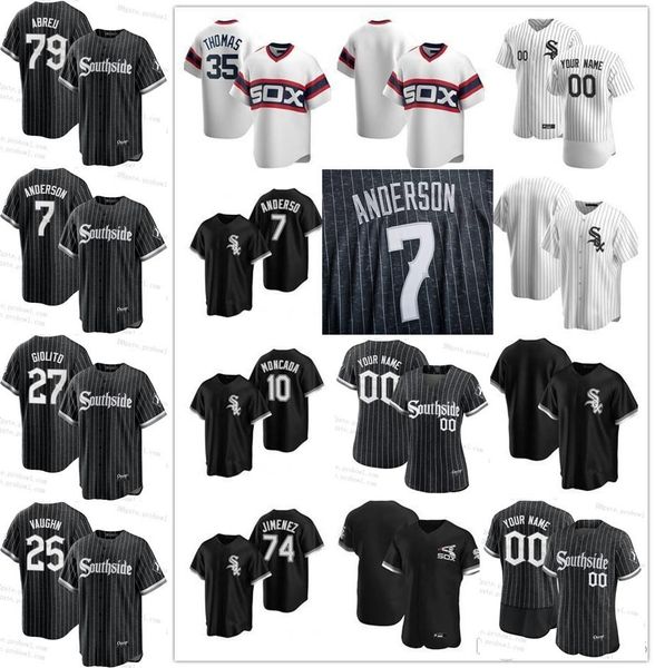 

white sox 2021 city connect jersey southside jose abreu tim anderson yoan moncada eloy jimenez luis robert kopech yermin mercedes madrigal, Blue;black