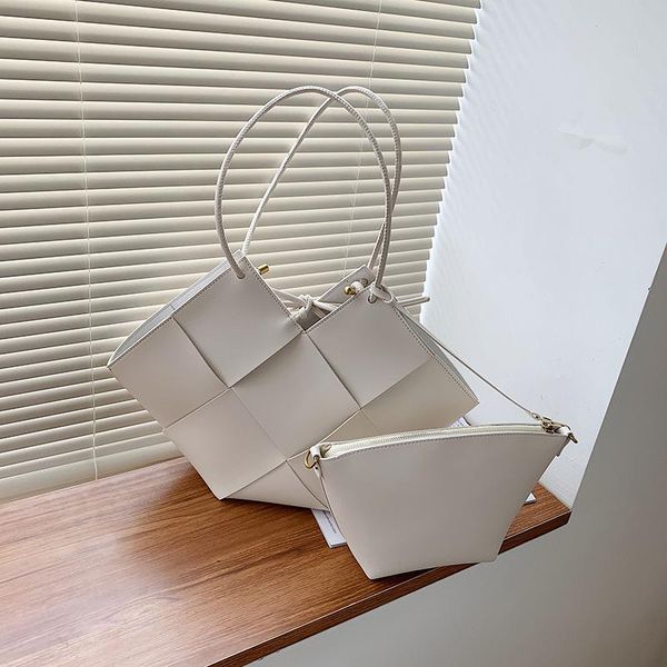 

evening bags veryme weave pu leather shoulder pack for women 2021 luxury handbags solid color all-match purses fashion ladies shopper sac