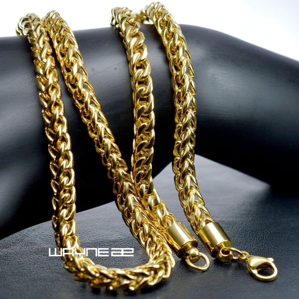 

6mm chain width heavy 18k gold gf stainless steel 50cm 60cm 70cm necklace link jewellery, Silver