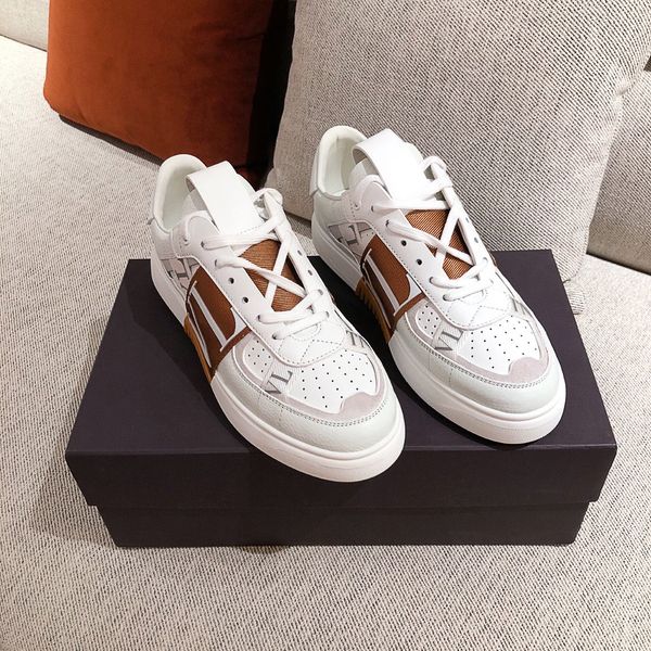 

2021ss fashion man women leisure shoes luxury designer sneaker genuine leather lace up race runner shoes outdoors trainers with box us35-45, Black