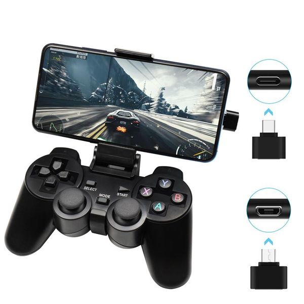 

game controllers & joysticks wireless gamepad control for android phone/pc/ps3/tv box joystick 2.4g joypad controller smart phone accessorie