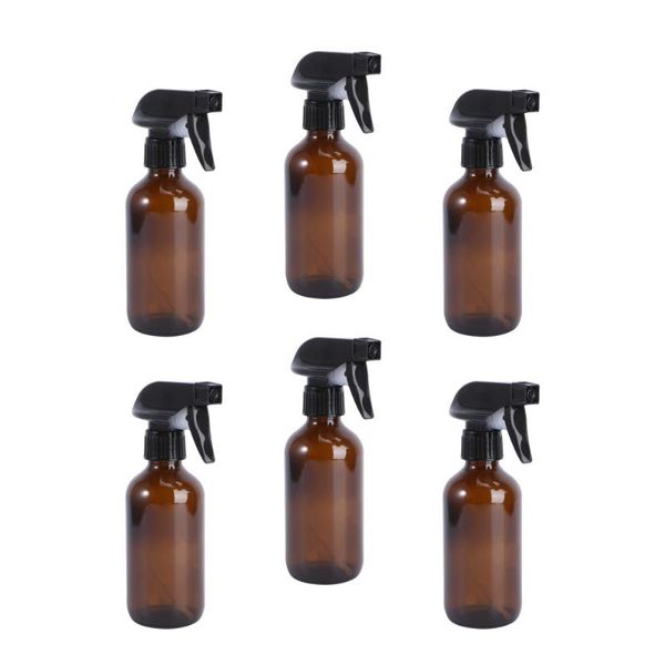 

storage bottles & jars 6pcs 250ml spray refillable glass sprayer container brown