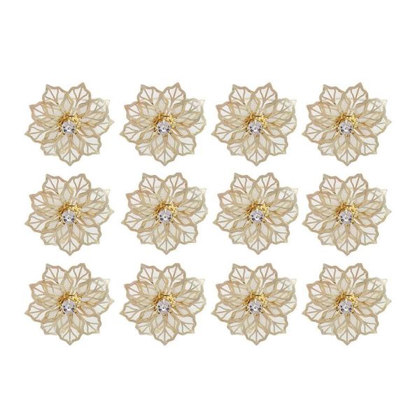 

napkin rings home mesh metal crystal flower towel party table west dinner serviette holder banquet el wedding decor