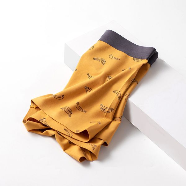 

men's modal seamless boxers banana underwear cotton printed boxer shorts, Black;white