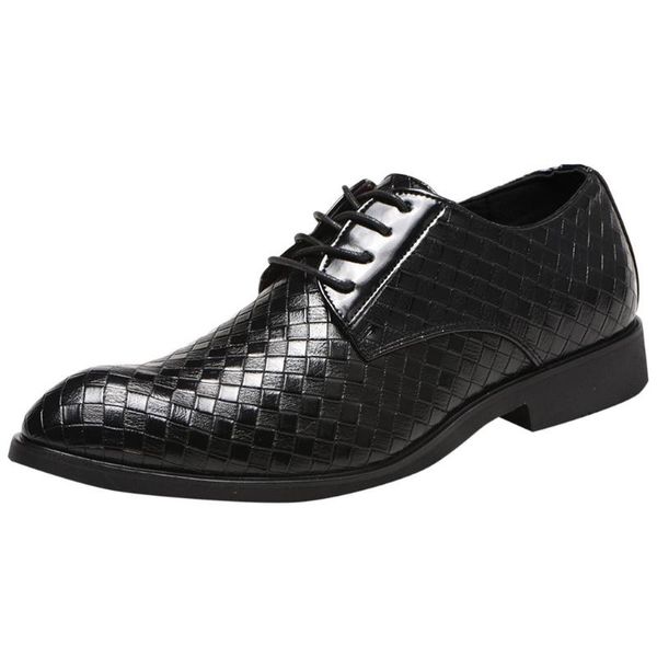 

dress shoes men's leather men lace business casual comfortable wedding male suit, Black