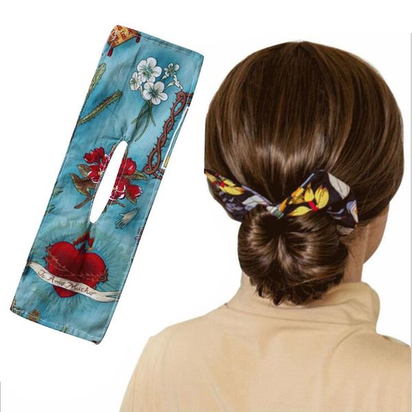 

hair clips & barrettes deft bun, bun maker, for elastic bands classy cloth clip fashion flexible reusable crown, Golden;silver