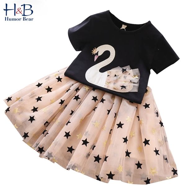 Kızlar Elbiseler Kıyafetler Doğum Günü Partisi Bebek Kız Giysileri Prenses Karikatür Sevimli Çocuk Elbise Çocuk Giyim Setleri 210611