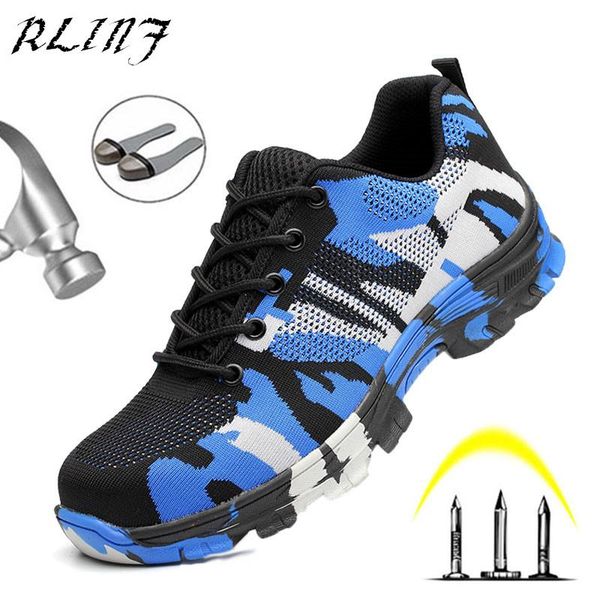 

boots rlinf safety shoes steel toe work men women breathable indestructible anti-smashing boot plug size 48, Black
