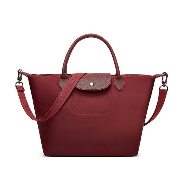 Damen-Nylon-Ledertaschen, faltbar, wasserdicht, Bolsas, Messenger-Schulter-Einkaufstasche, Damenmarke, Bolsas-Handtaschen