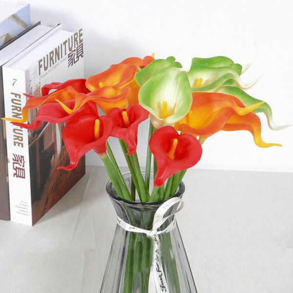 

decorative flowers & wreaths calla lily artificial flower home decoration pu simulation bunch mini wedding holding
