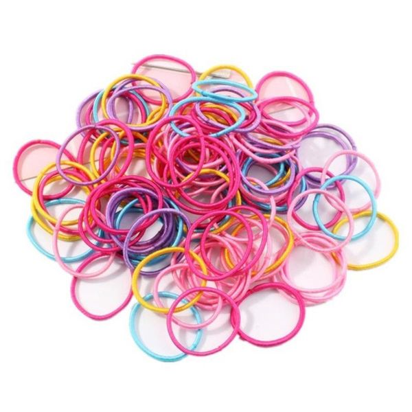 

300pcs/lot kids hair rope accessories scrunchy elastic bands girls decorations headbands rubber band gum for 2021, Slivery;white