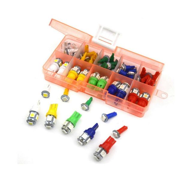 

emergency lights 70pcs/set 12v car led smd t5 t10 dashboard light bulb instrument panel cluster plug dash indicator
