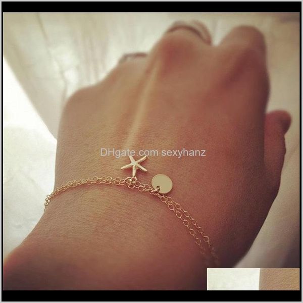 

link, chain jewelrycharms bracelets boho starfish alloy tassel mtilayer bracelet for women jewelry aesorios armband pseiras drop delivery 20, Black