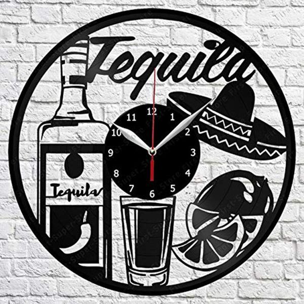 

wall clocks tequila handmade exclusive clock art decor home record original gift unique design