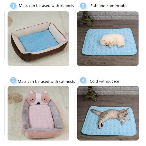 

soft pet dog bed cat mats blanket cooling for dogs seat mat sleeping cushion small pets supplies kennels & pens