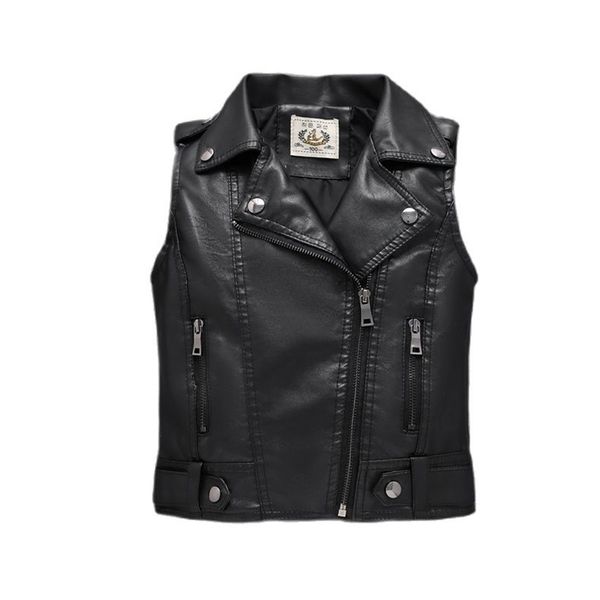 

boys winter faux leather vest jacket active youth motorcycle children's spring pu 211203, Camo