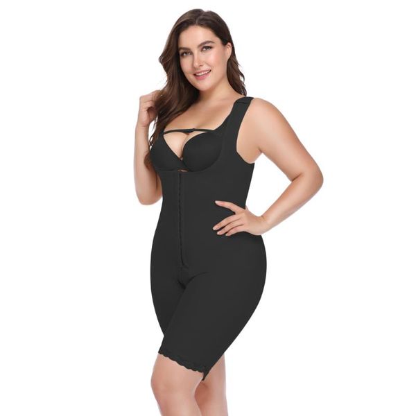 

women's shapers fajas colombianas shapewear full body plus size, Black;white