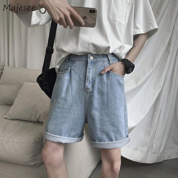 

men's jeans men straight trousers summer korean fashion all-match loose casual chic harajuku denim ins streetwear zipper simple, Blue