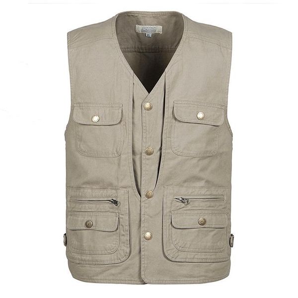 

men's vests 2021 men casual summer plus size sleeveless quick dry vest mens pure cotton multi pocket pograph waistcoat 4xl 5xl hi-q, Black;white