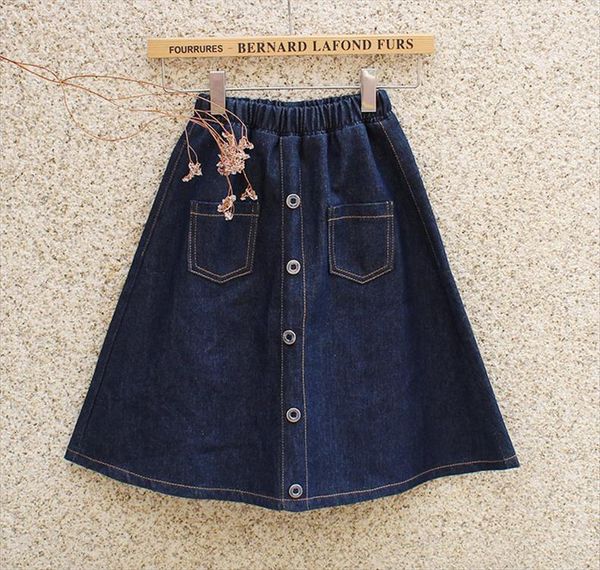 

3 12y baby girls denim women skirts spring amp summer mediume long rok jupes filles fashion ropa de chicas female, Blue