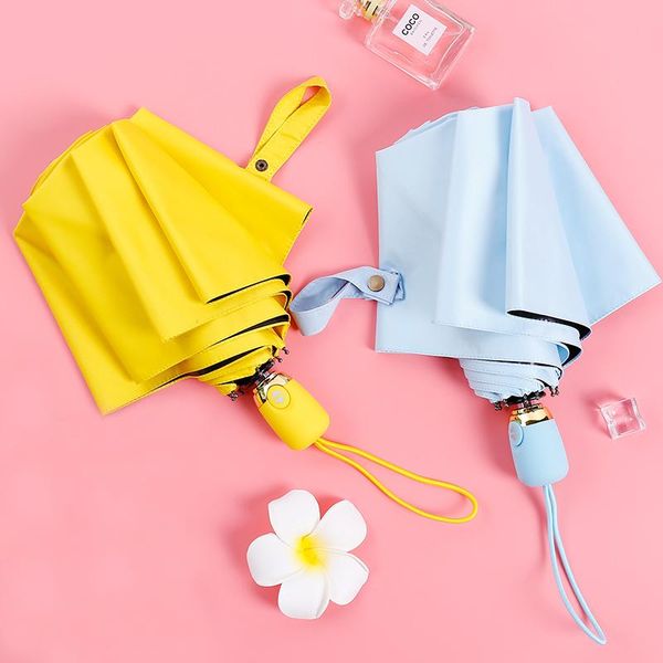 

umbrellas umbrella folding automatic solar woman sun protection uv small sunny two-purpose portable 50ys041