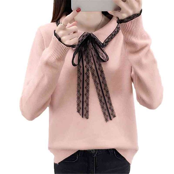 

women's sweaters female knitted sweater, or crocheted sweater with round collar, short female slim blouse of autumn in 6-color long sle, White;black
