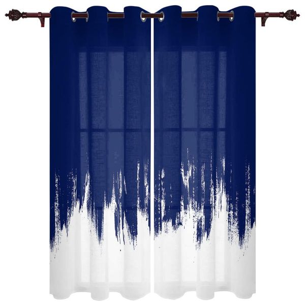

curtain & drapes abstract paint texture navy blue window curtains for living room bedroom home decor kitchen christmas