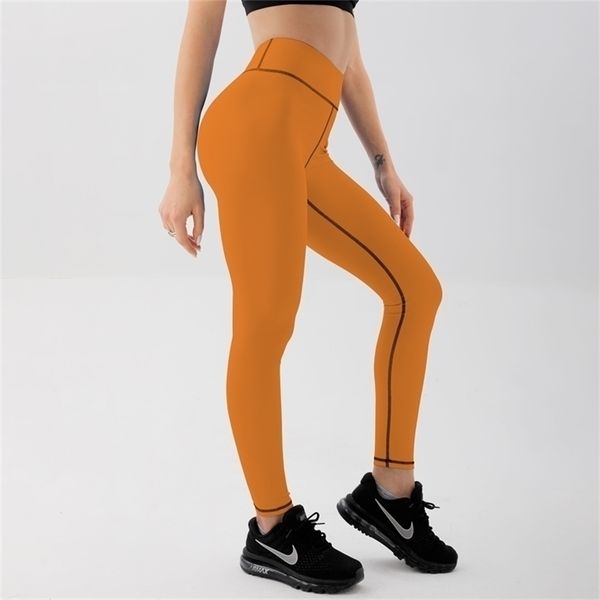 Qickitout Private Custom Leggings con stampa arancione Cliente Stampa digitale USA Taglia S-XXL jk28-009 211216