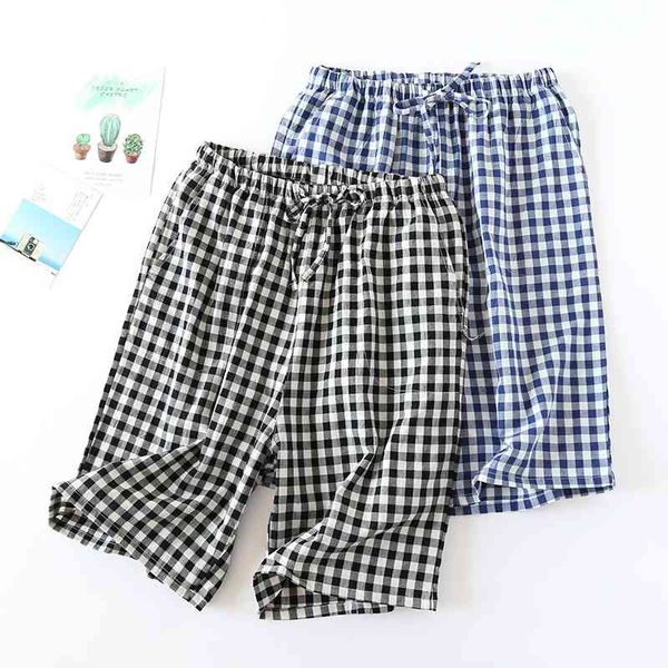 

Summer new thin men's splicing small Plaid Shorts, casual and breathable, large size can wear beach pants, home clothes, Black