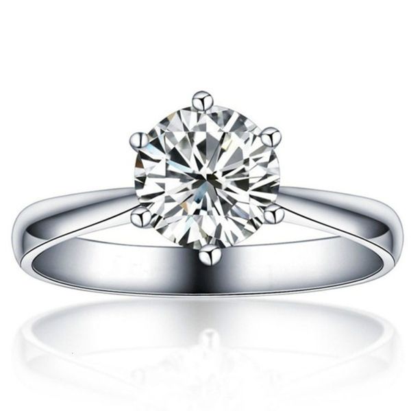 

accessories six claw simulation diamond couple ring female jewelry, Black