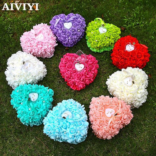 

Handmade Wedding Bridal Bouquet Bride Holding Flowers Artificial Rose Ribbons Rhinestones Decoration Decorative & Wreaths