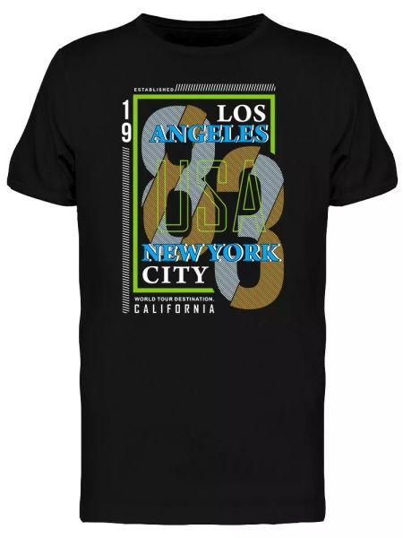 

Modern Typography Los Angeles Men's Tee -Image by Shutterstock, White;black