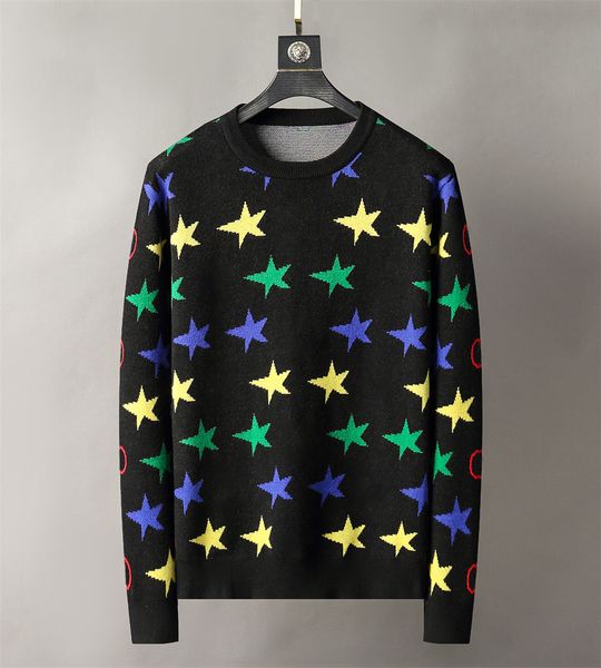 

2021 mens sweatshirt long sleeve couple designer sweater hoodie colorful five-pointed star printing pullover hooded streetwear, White;black