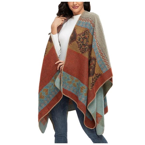 

scarves vintage printed women shawls winter knitted cashmere cardigans capes ladies elegant sofa warm oversized wraps bufanda mujer a40, Blue;gray