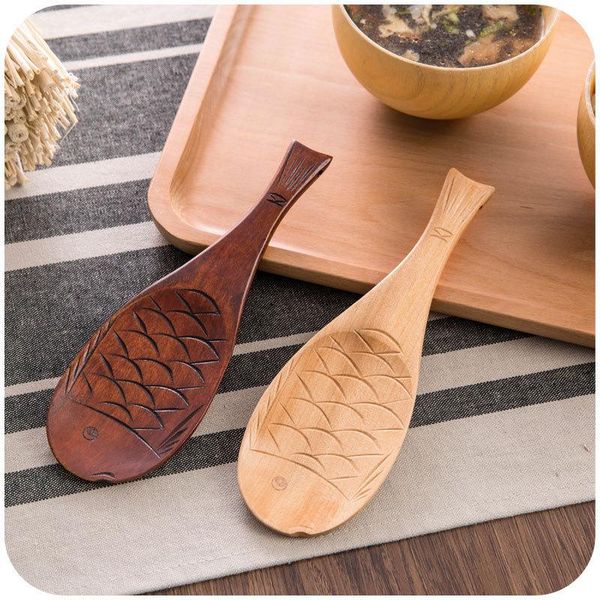 

spoons fish-shaped rice spoon hand-carved creative gift wooden natural environmental protection woody fragrance