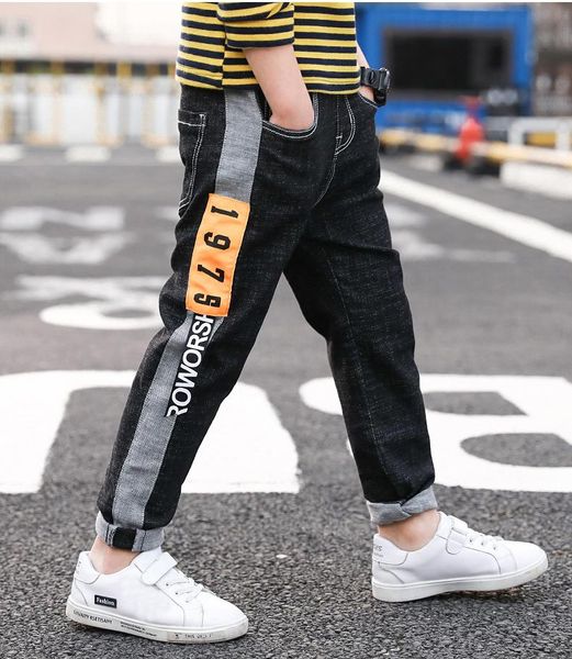 

kids boys jeans baby clothes classic pants children denim clothing boy casual bowboy long trousers 5-13y, Blue