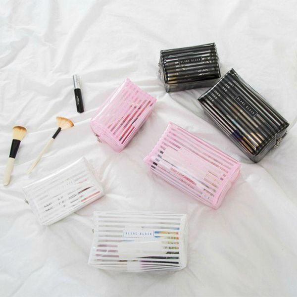 

portable travel toiletry bag waterproof pvc transparent makeup fashion cosmetic organizer bags & cases