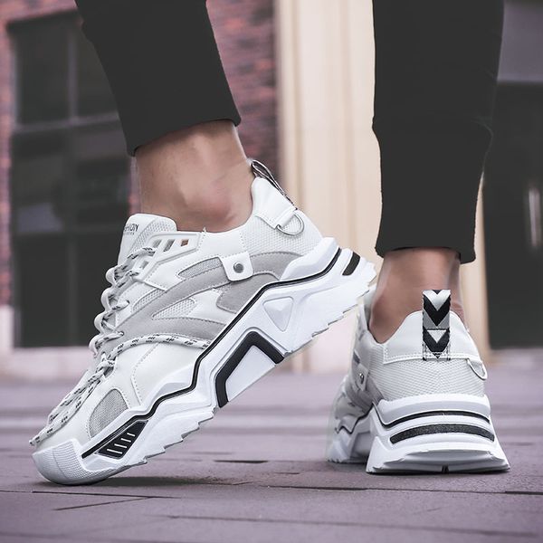 

quality summer women high casual mens running shoes trend outdoor thick bottom sports shoe size code d, Black