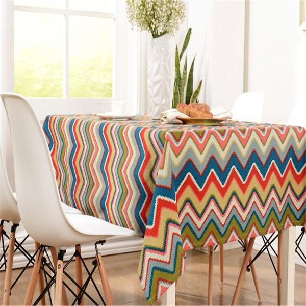 

cotton strip coffee tea tablecloth blanket cover dining oil water proof rectangle thick antependium table cloth