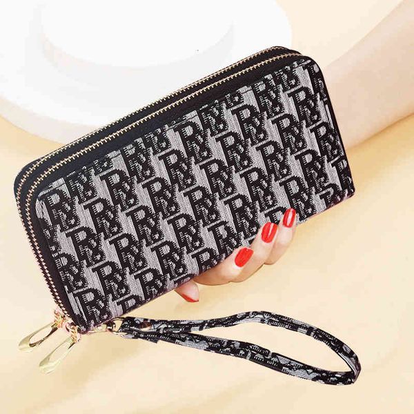 

wallets bags handbags wallet women's long 2021 mobile phone bag fashion frosted large capacity double zipper handbag, Red;black