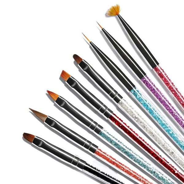 

nail brushes acrylic potherapy lining pen drawing brush art liner painting design dotting tools set, Yellow