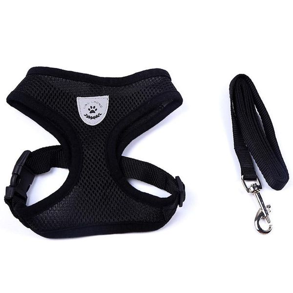 

1pcs vest puppy dog soft chest strap pet cat traction rope breathable mesh nylon net harness and leash set collars & leashes