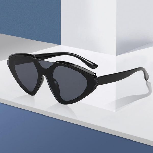 

the 2021 cat's eye sunglasses in europe and personality one big box irregular glasses restoring ancient ways, White;black