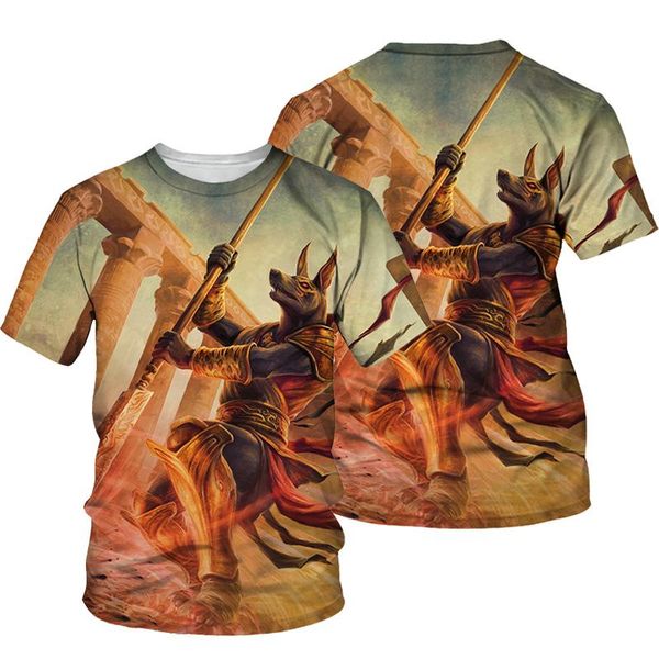 

men's t-shirts 2021 summer casual clothes polyester 3d printing cartoon t-shirt monster pattern o-neck breathable oversized short sleev, White;black