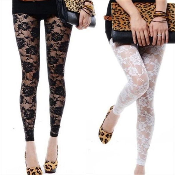 

vs amp llwq fashion women legging lace skinny soft floral rose printed stretchy jeggings slim, Black