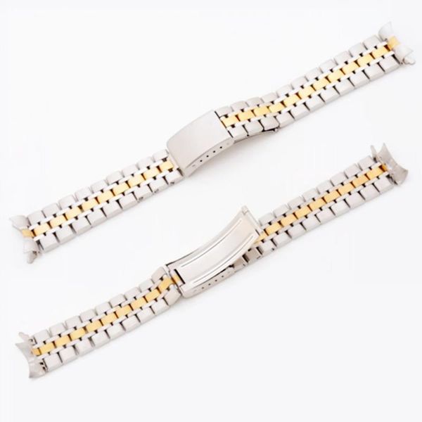

watch bands 19mm silver gold oyster fold deployment clasp band strap bracelet for prince series part, Black;brown