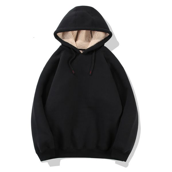 

hoodie arrival yes casual thick solid hooded hoodies hip hop wool male clothing fashion warm fleece hoodie 9ohp, Black